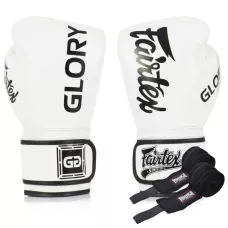 Боксерские перчатки Fairtex BGVG1 White 14 унций (бинты в комплекте)