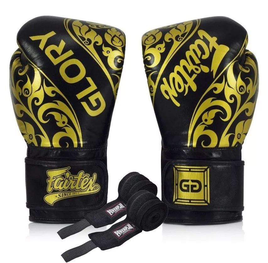 Боксерские перчатки Fairtex BGVG2 Velcro Black 12 унций (бинты в комплекте)