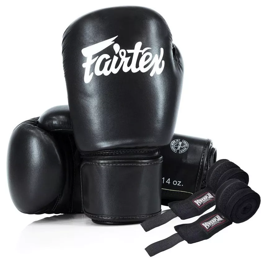 Боксерские перчатки Fairtex BGV27 Black 10 унций (бинты в комплекте)
