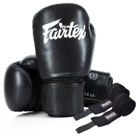 Боксерські рукавиці Fairtex BGV27 Black 10 унцій (бинти в комплекті)