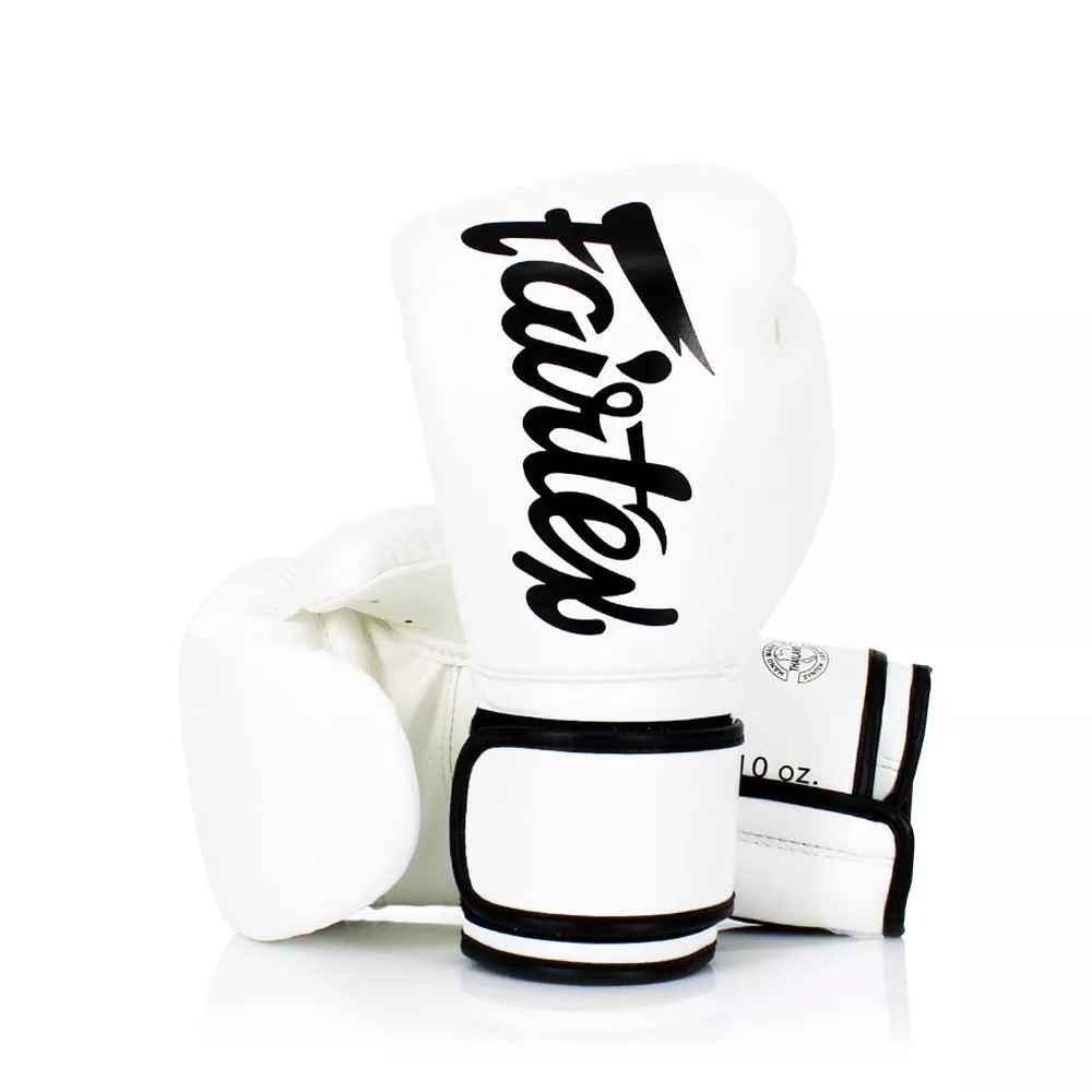 Боксерские перчатки Fairtex BGV14 White 10 унций (бинты в комплекте)