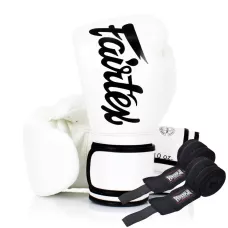 Боксерські рукавиці Fairtex BGV14 White 12 унцій (бинти в комплекті)