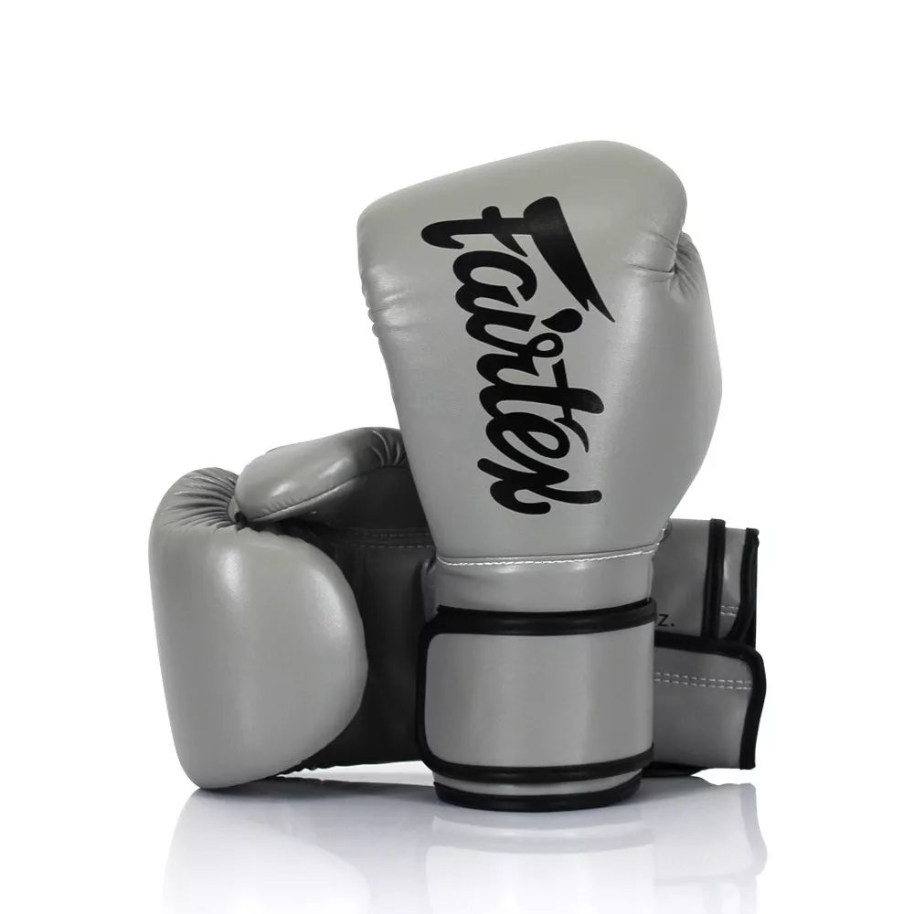 Боксерские перчатки Fairtex BGV14 Grey 10 унций (бинты в комплекте)