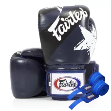 Боксерские перчатки Fairtex BGV1 Nation Print Blue 12 унций (бинты в комплекте)