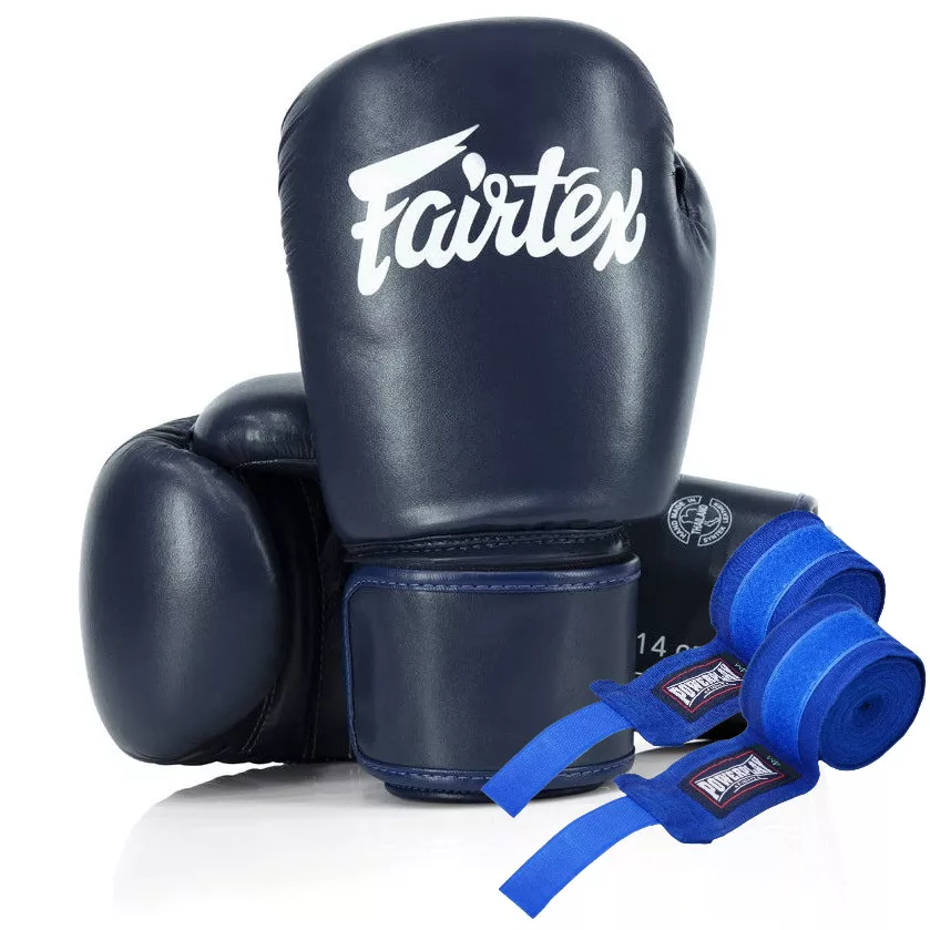 Боксерские перчатки Fairtex BGV27 Blue 10 унций (бинты в комплекте)