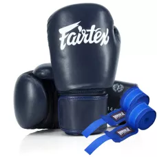 Боксерские перчатки Fairtex BGV27 Blue 16 унций (бинты в комплекте)