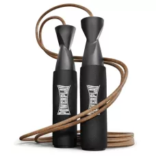 Скакалка шкіряна PowerPlay 4214 Leather Jump Rope Чорна 2.75 см.
