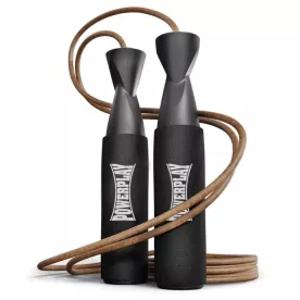 Скакалка кожаная PowerPlay 4214 Leather Jump Rope Черная 2.75 см.