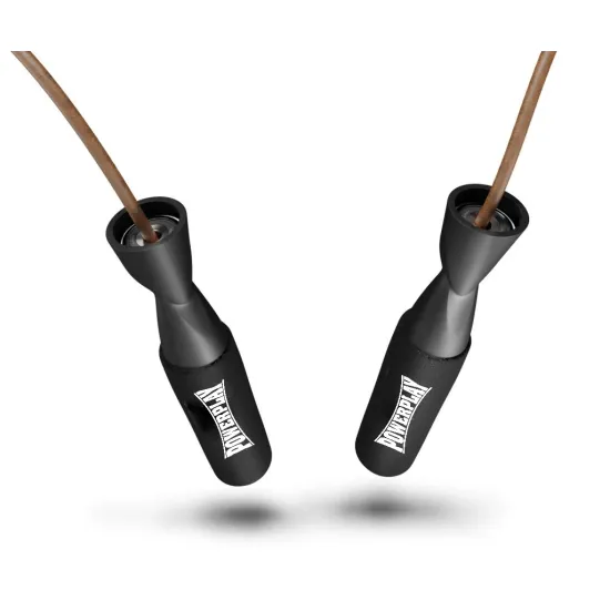 Скакалка кожаная PowerPlay 4214 Leather Jump Rope Черная 2.75 см.