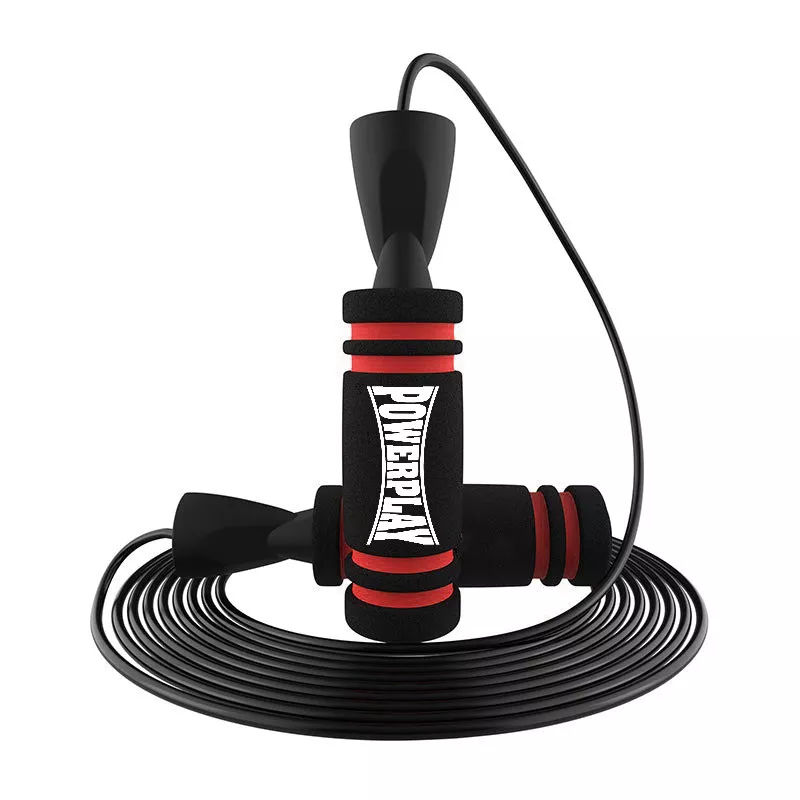 Скакалка скоростная PowerPlay 4213 Jump Rope Черно/Красная 3м.