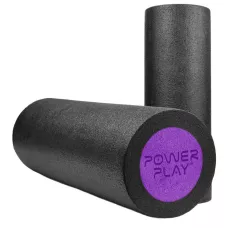 Масажний ролик (роллер) гладкий PowerPlay 4021 Fitness Roller Чорно-фіолетовий (30x15см.)