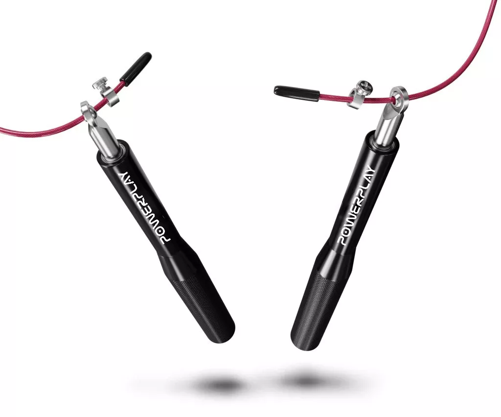 Скакалка скоростная на подшипниках алюминиевая PowerPlay 4207 Elite Jump Rope Черная (3m.)