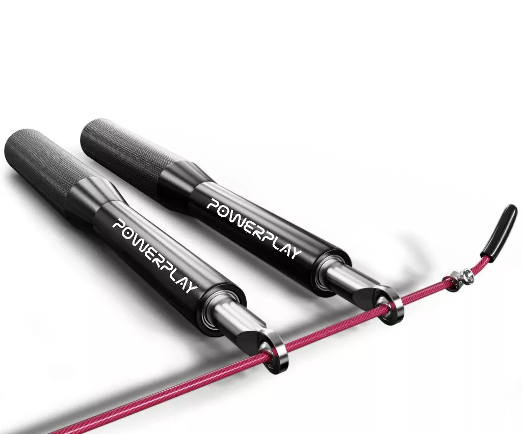 Скакалка скоростная на подшипниках алюминиевая PowerPlay 4207 Elite Jump Rope Черная (3m.)