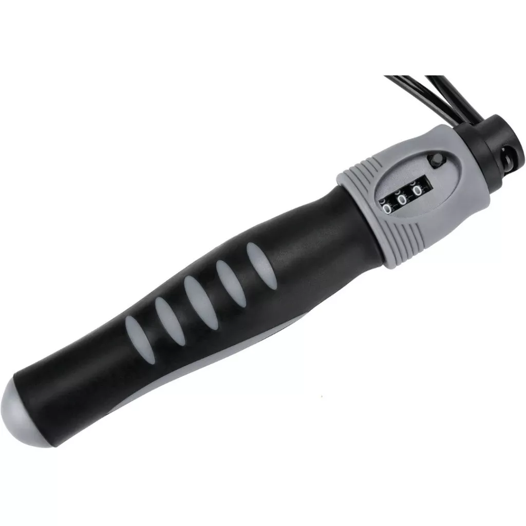 Скакалка со счетчиком PowerPlay 4215 Jump Rope With Counter Черно/Сера 275 см.