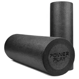 Масажний ролик (роллер) гладкий PowerPlay 4021 Fitness Roller Чорний (30x15см.)
