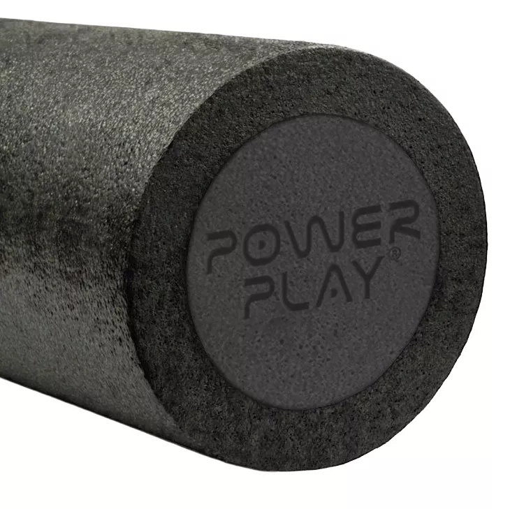 Масажний ролик (роллер) гладкий PowerPlay 4021 Fitness Roller Чорний (30x15см.)