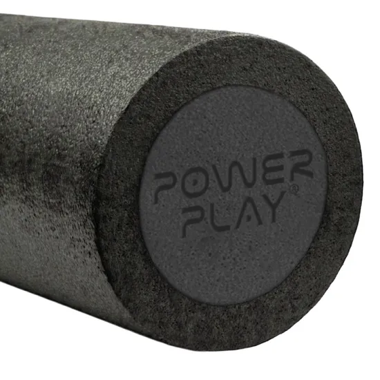 Масажний ролик (роллер) гладкий PowerPlay 4021 Fitness Roller Чорний (30x15см.)