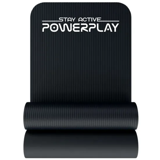 Килимок для йоги та фітнесу PowerPlay 4152 NBR Performance Mat Чорний (183x61x1)
