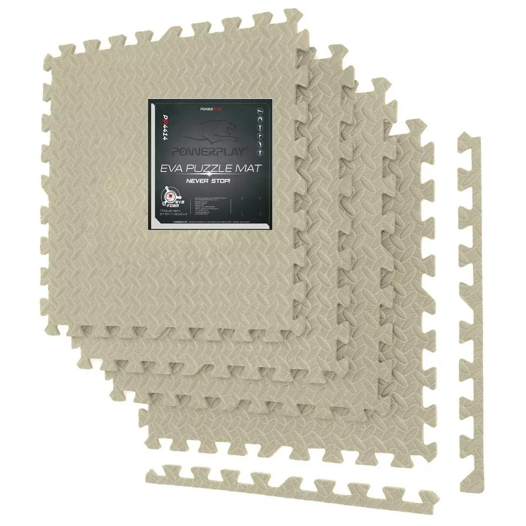 Мат-пазл (ласточкин хвост) PowerPlay EVA Puzzle Mat 120x120x1.2 cм Оливковый