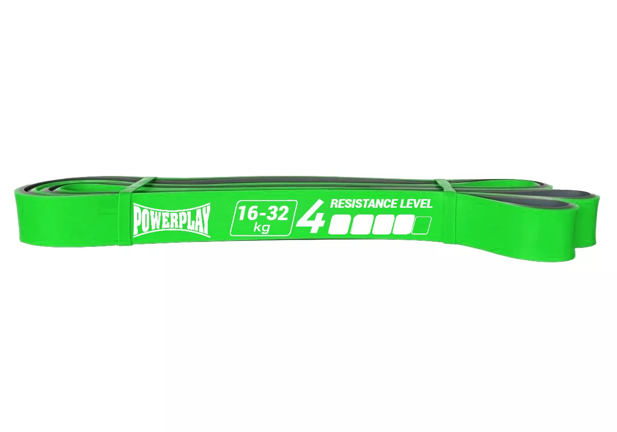 Еспандер для фітнесу і кроссфіту PowerPlay 4116 Double Colors Зелено/Сіра (16-32 кг)