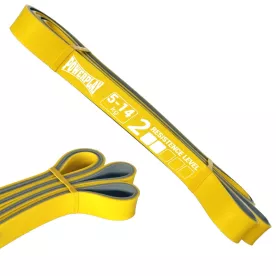 Еспандер для фітнесу і кроссфіту PowerPlay 4116 Double Colors Жовто/Сіра (5-14 кг)