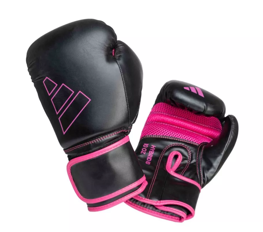 Боксерские перчатки  Adidas Hybrid 80 Black/Pink 10 унций