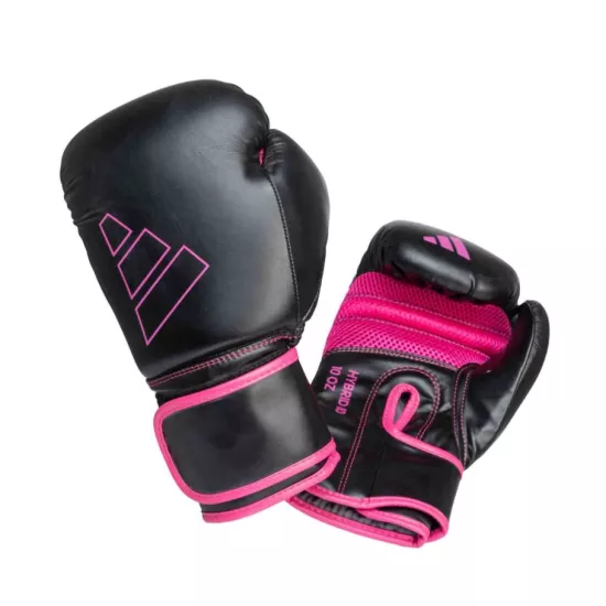Боксерские перчатки  Adidas Hybrid 80 Black/Pink 10 унций