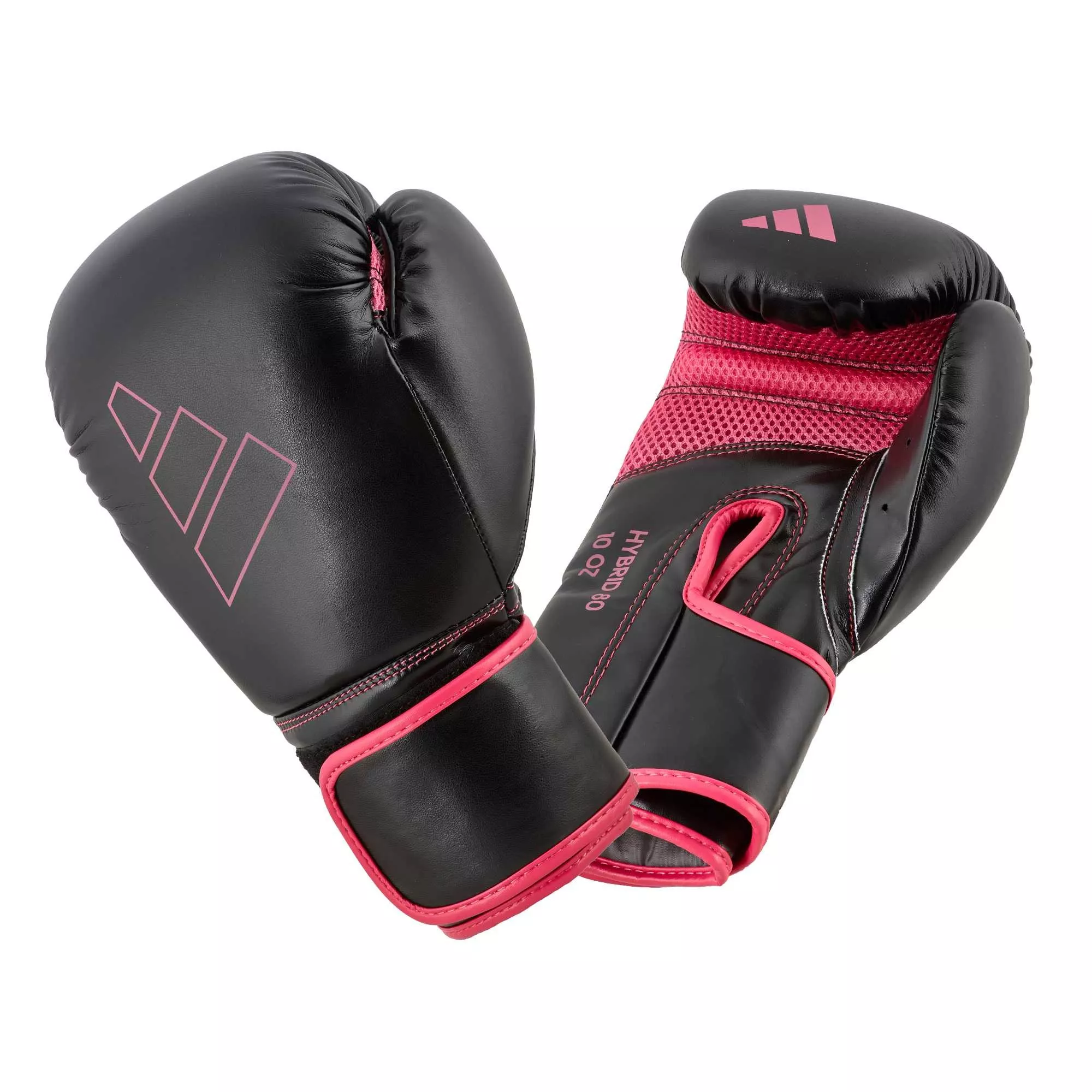 Боксерские перчатки  Adidas Hybrid 80 Black/Pink 10 унций