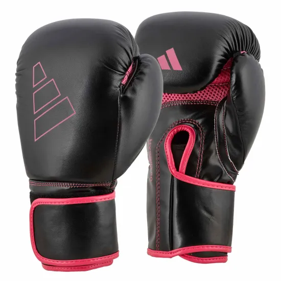 Боксерские перчатки  Adidas Hybrid 80 Black/Pink 10 унций