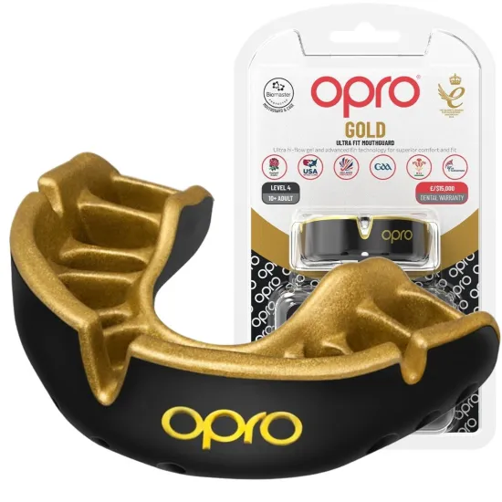 Капа OPRO Gold Black/Gold-детская