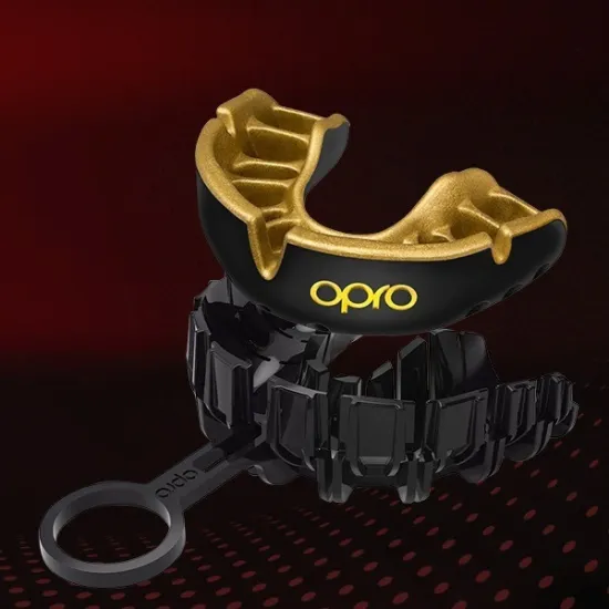 Капа OPRO Gold Black/Gold-детская