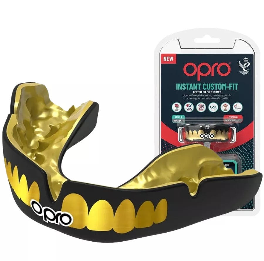 Капа OPRO Instant TEETH Black/Gold-взрослая