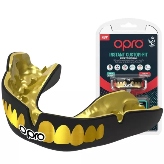 Капа OPRO Instant TEETH Black/Gold-доросла