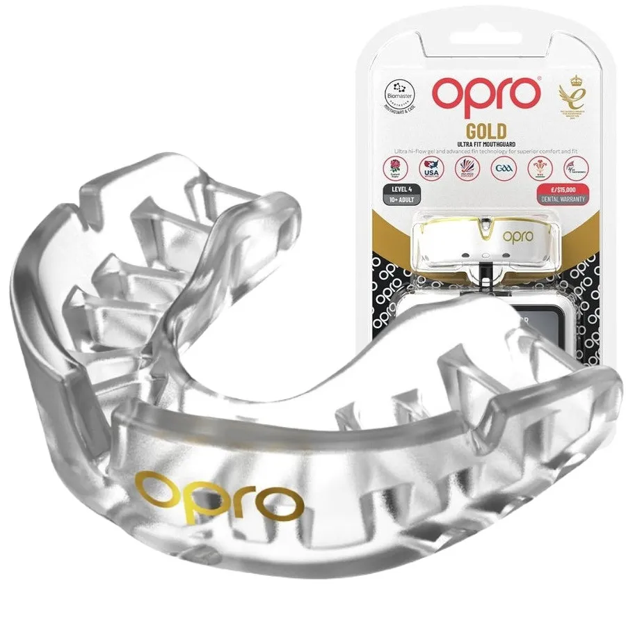 Капа OPRO Gold Clear-детская