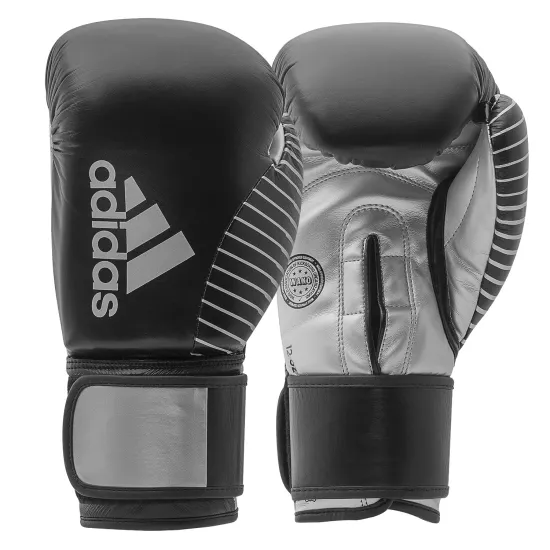 Перчатки Adidas с лицензией Wako Черный/серебро 10 унций