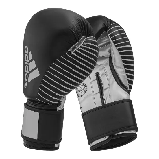 Перчатки Adidas с лицензией Wako Черный/серебро 10 унций