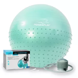 Фитбол полумассажный PowerPlay 4003 65cm Gymball Зеленый + насос