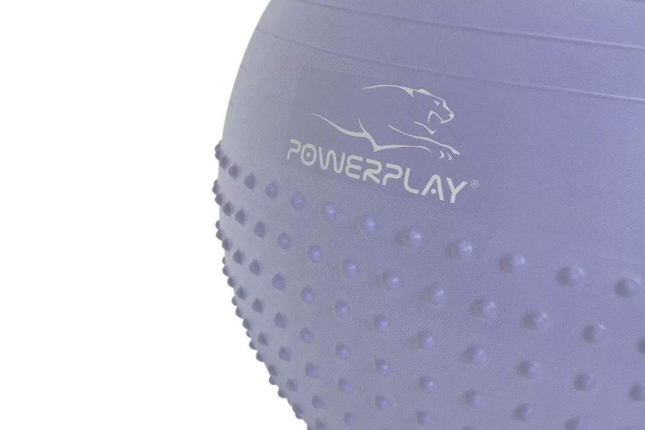 Фитбол полумассажный PowerPlay 4003 Ø75 cm Gymball Sky Blue + насос