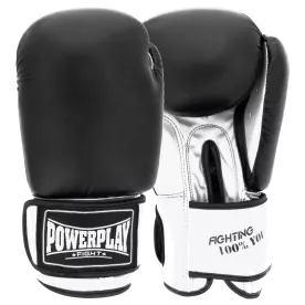Боксерські рукавиці PowerPlay 3004 Classic Чорно-Білі 10 унцій