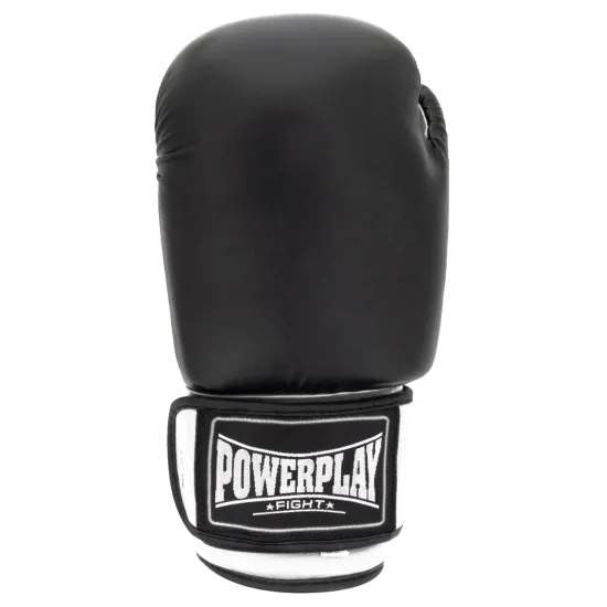 Боксерские перчатки PowerPlay 3004 Classic Черно-Белые 10 унций