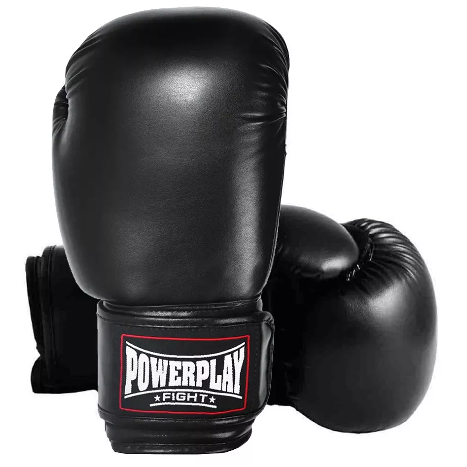 Боксерские перчатки PowerPlay 3004 черные 6 унций