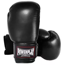 Боксерские перчатки PowerPlay 3004 черные 6 унций 