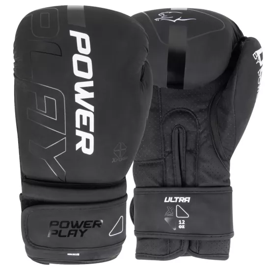 Боксерские перчатки PowerPlay 3024 Ultra Mat Черно-Белые 8 унций