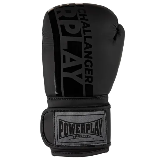 Боксерские перчатки PowerPlay 3086 Matt Challenger Черные 10 унций