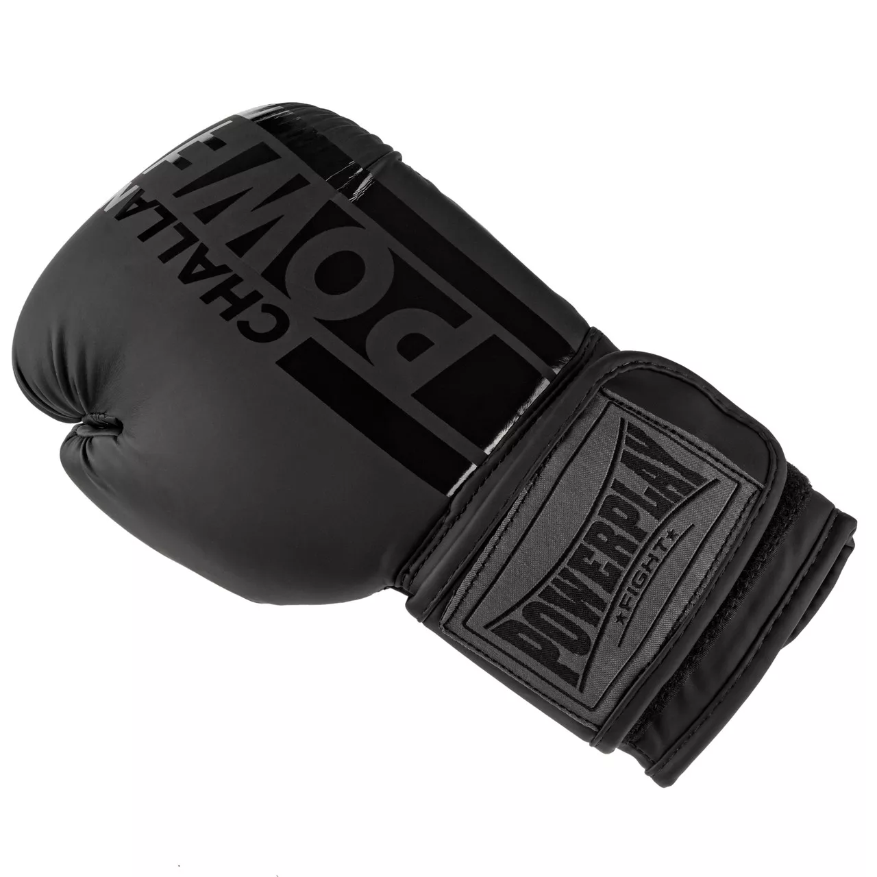 Боксерские перчатки PowerPlay 3086 Matt Challenger Черные 10 унций