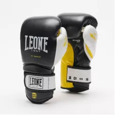 Боксерські рукавиці Leone Tecnico Black Yellow 14 ун.