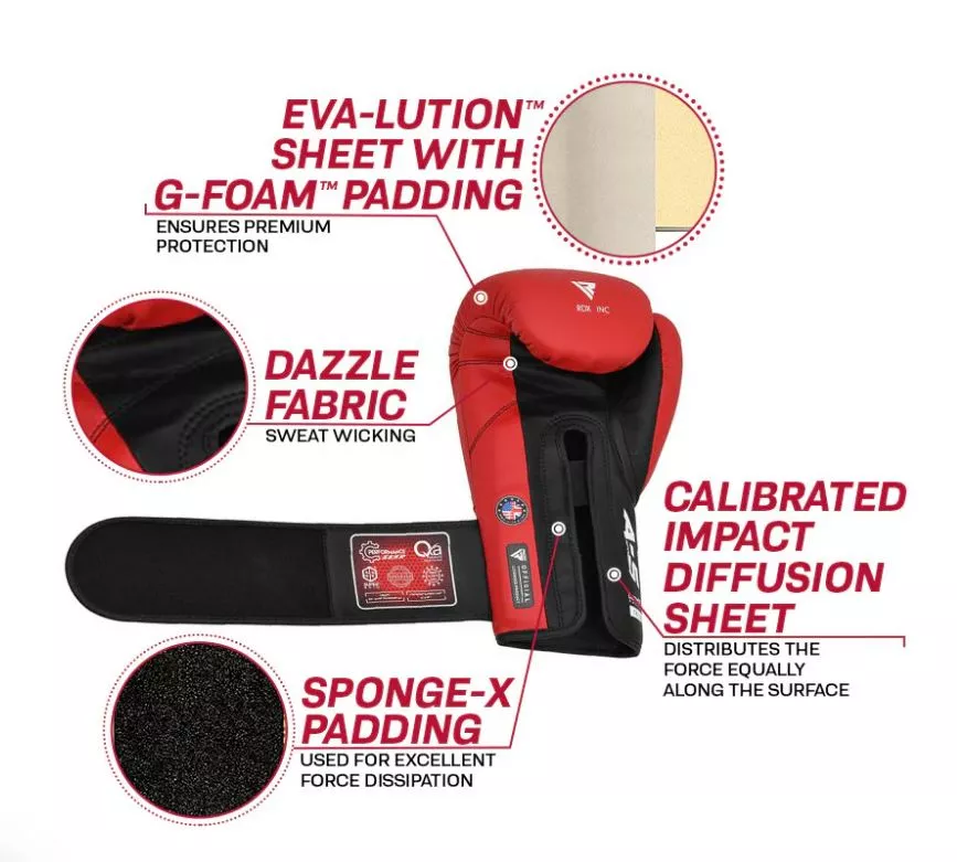 Боксерські рукавички RDX A5 Apex Red 10 ун.