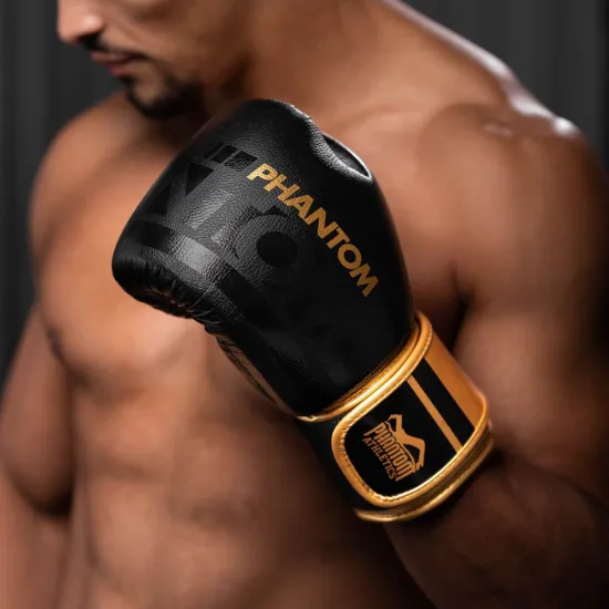 Боксерські рукавиці Phantom APEX Black/Gold 10 унцій
