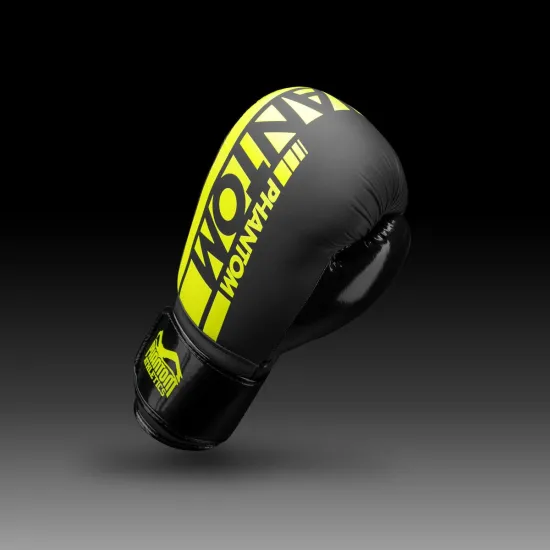 Боксерські рукавиці Phantom APEX Elastic Neon Black/Yellow 10 унцій