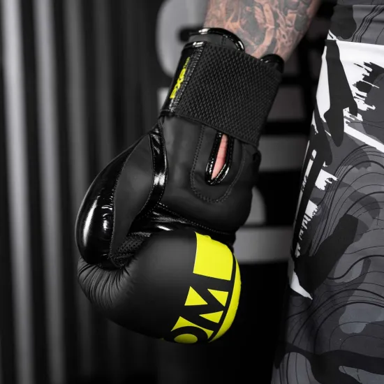 Боксерські рукавиці Phantom APEX Elastic Neon Black/Yellow 10 унцій